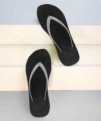 new fashionhub Women Slides(Silver , 4)