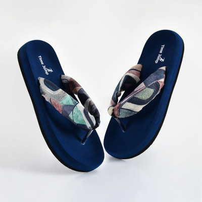 Time Jump Women Flip Flops(Navy , 5)