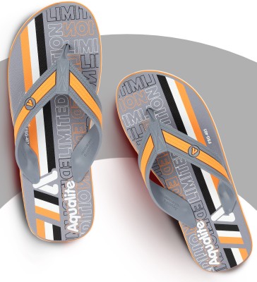 Aqualite Men Slippers(Grey, Orange , 8)