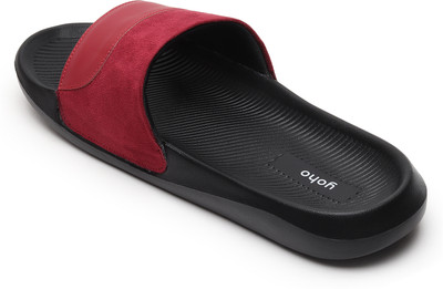 yoho Men Slides(Red, Black , 7)