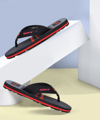 Sparx Men Slippers(Black, Red , 10)