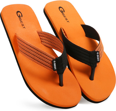 G Best Men Flip Flops(Orange , 8)