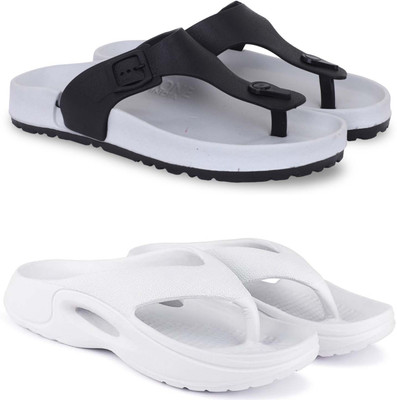 Pampy Angel Men Slippers(Grey, White, Black , 7)