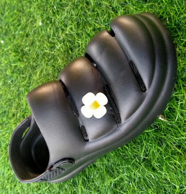 STEP HAPPY Women Slides(Black , 8)