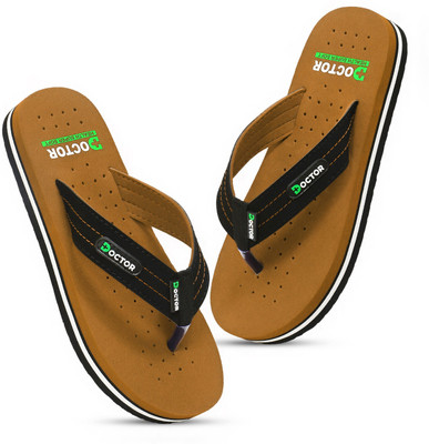 DOCTOR HEALTH Men Extra soft|Soft|Orthopedic|Comfortable|Ultra Soft|Men Slippers Flip Flop Flip Flops(Tan , 7)