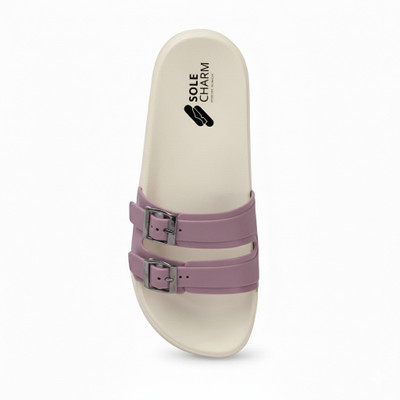 Sole Charm Women Flip Flops(Purple , 8)