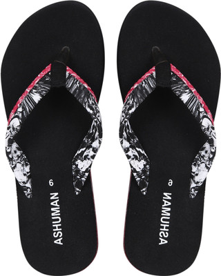 ASHUMAN Women Slippers(Red , 9)