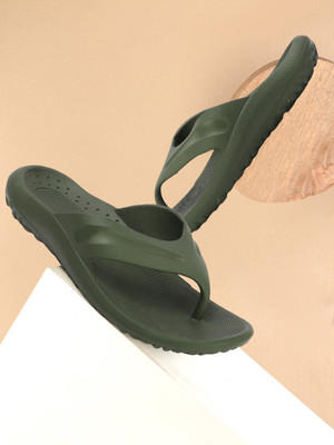 JUMPLITE Men Slippers(Natural, Green , 9)