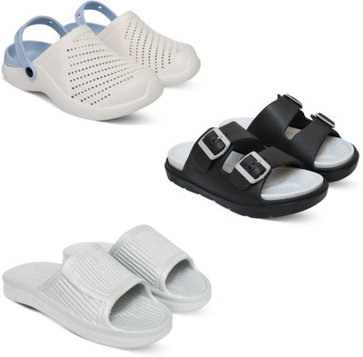 Acorn Men Slides(Blue, White, Black , 10)