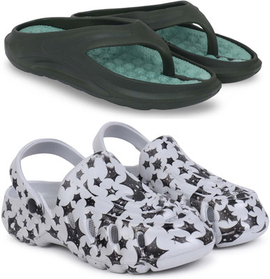 Pampy Angel Men Slippers(Green, Grey , 7)