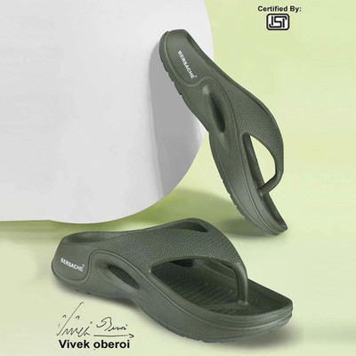 BERSACHE Men Slippers(Green , 12)