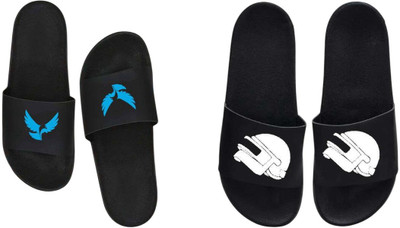 nvisan Men Slides(Blue, White , 7)