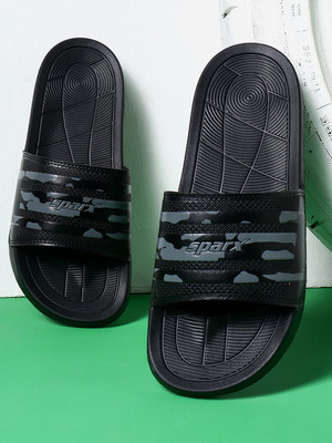 Sparx Men Slides(Black, Grey , 10)