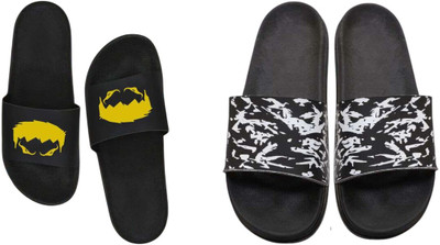 nvisan Men Slides(White, Yellow, Black , 6)