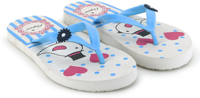 TWO SOFT Women Flip Flops(White , 5)