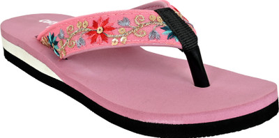 Cozy Wear Women Slippers(Pink, Black , 8)