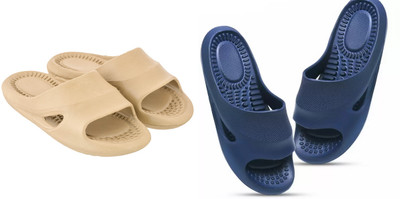 ventus Men Slippers(Beige, Blue , 7)