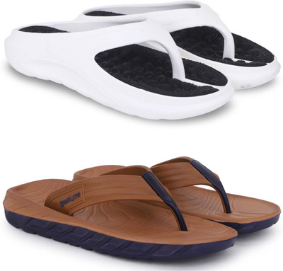 Pampy Angel Men Slippers(White, Brown , 8)