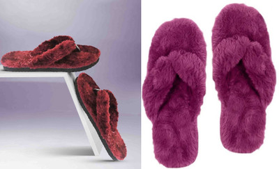 rexizone Women Flip Flops(Maroon, Purple , 5)