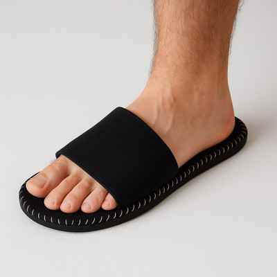 VIBEZEN Men Flip Flops(Black , 10)