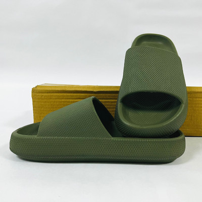 WAALK Men Flip Flops(Olive , 8)