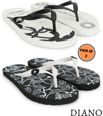 diano Women Flip Flops(Multicolor , 5)