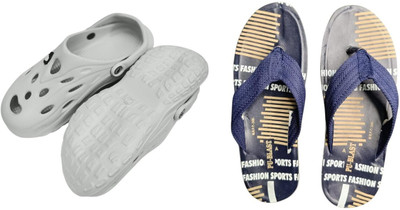 BLIBBERS Men Slippers(Off White, Blue , 7)