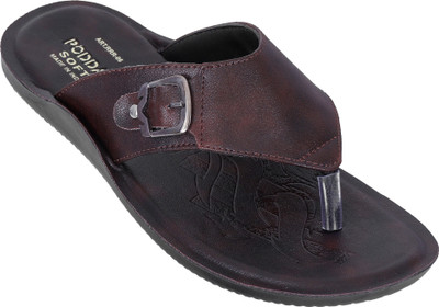 PODDAR Men Slippers(Brown , 6)