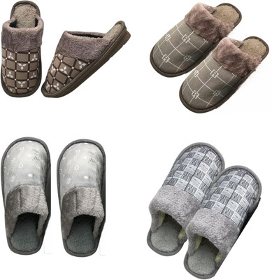 Mahi Enterprises Men Flip Flops(Beige, Beige, Grey, Grey , 6)