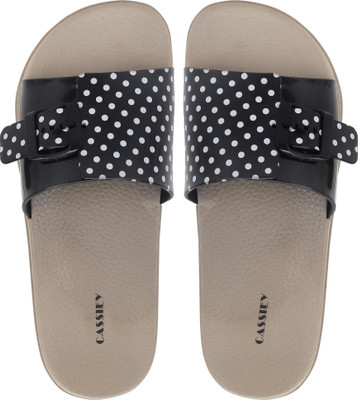 Cassiey Women Slides(Black , 4)