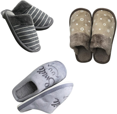 Mahi Enterprises Men Flip Flops(Grey, Beige, Grey , 6)