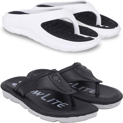 Pampy Angel Men Slippers(White, Black , 7)