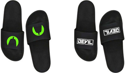 nvisan Men Slides(Green, White , 9)