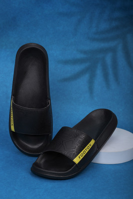 Footox Men Slippers | Slides | Flipflop | Clogs | Ortho | Acupressure Flip Flops(Black , 6)