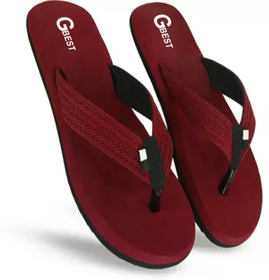 G Best Men Flip Flops(Maroon , 8)