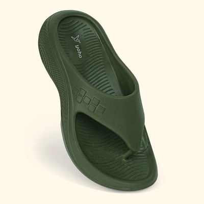 yoho Men Flip Flops(Olive , 6)