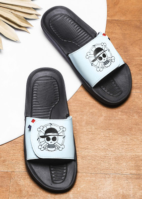 Foot Print Men Slides(Blue , 10)