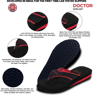 DOCTOR EXTRA SOFT Women DOCTOR EXTRA SOFT Ortho Care Diabetic Orthopaedic Comfort Dr Slippers and Flipflops For Women's and Girl's Flip Flops(Red , 9)