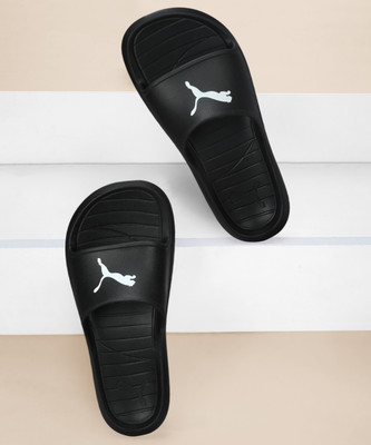 PUMA Men Slides(Black , 8)