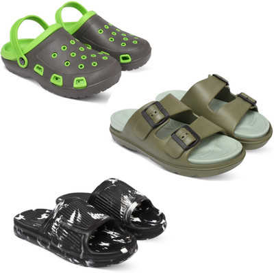Acorn Men Slides(Green, Olive, Black , 10)