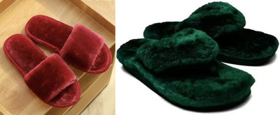 rexizone Women Flip Flops(Green, Maroon , 4)