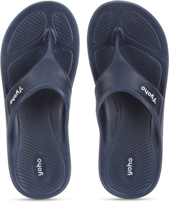 yoho Men Drizzle Soft Slippers| Mild Acupressure | Lightweight | Anti Skid | Waterproof Flip Flops(Navy , 7)