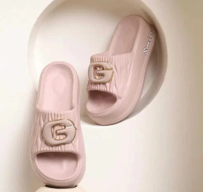 flex fly Women Flip Flops(Beige , 5)