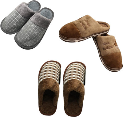 Mahi Enterprises Men Flip Flops(Grey, Brown, Brown , 10)
