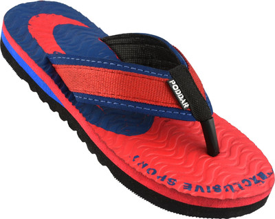 PODDAR Men Slippers(Red , 9)