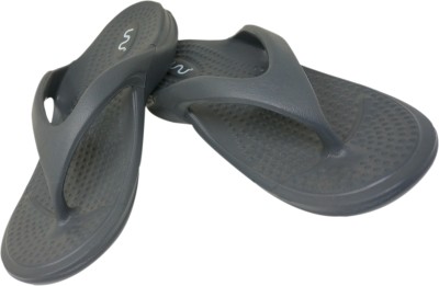 Doubleu Men Men California Carbon Flip Flops(Grey , 6)