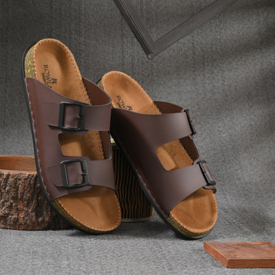 Rowlans Men Slides(Brown , 10)