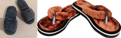 rexizone Women Flip Flops(Brown, Black , 6)