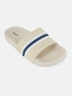 Glissers Men Slides(Beige , 7)