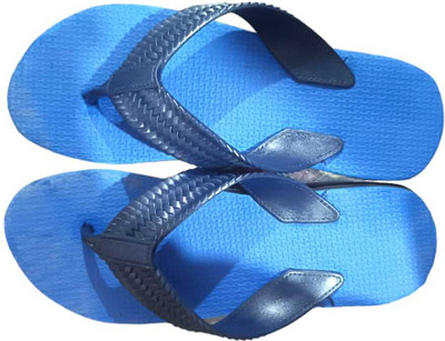 ATHLOES Men Flip Flops(Blue , 8)